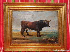 Arte: TAURINO, TORERO, MURUBE. GIRÁLDEZ PEÑALVER, ADOLFO. TORO GANADERÍA MURUBE. SIGLO XIX